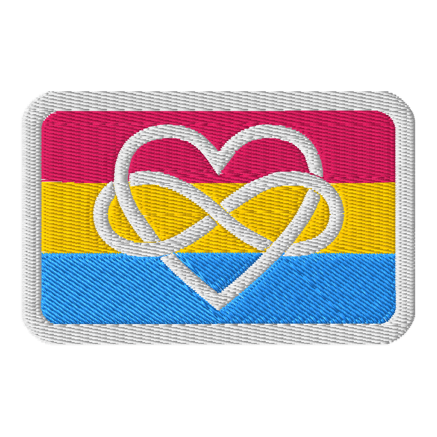 Pansexual Poly Infinity Heart Patch - Rectangle product image (1)