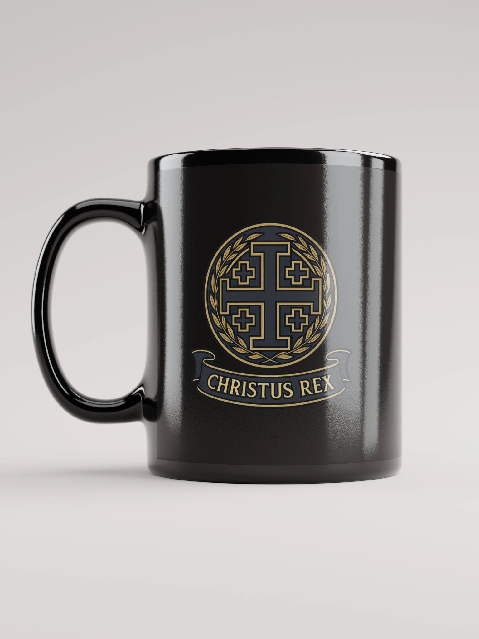 Jerusalem Cross Christus Rex mug black product image (6)