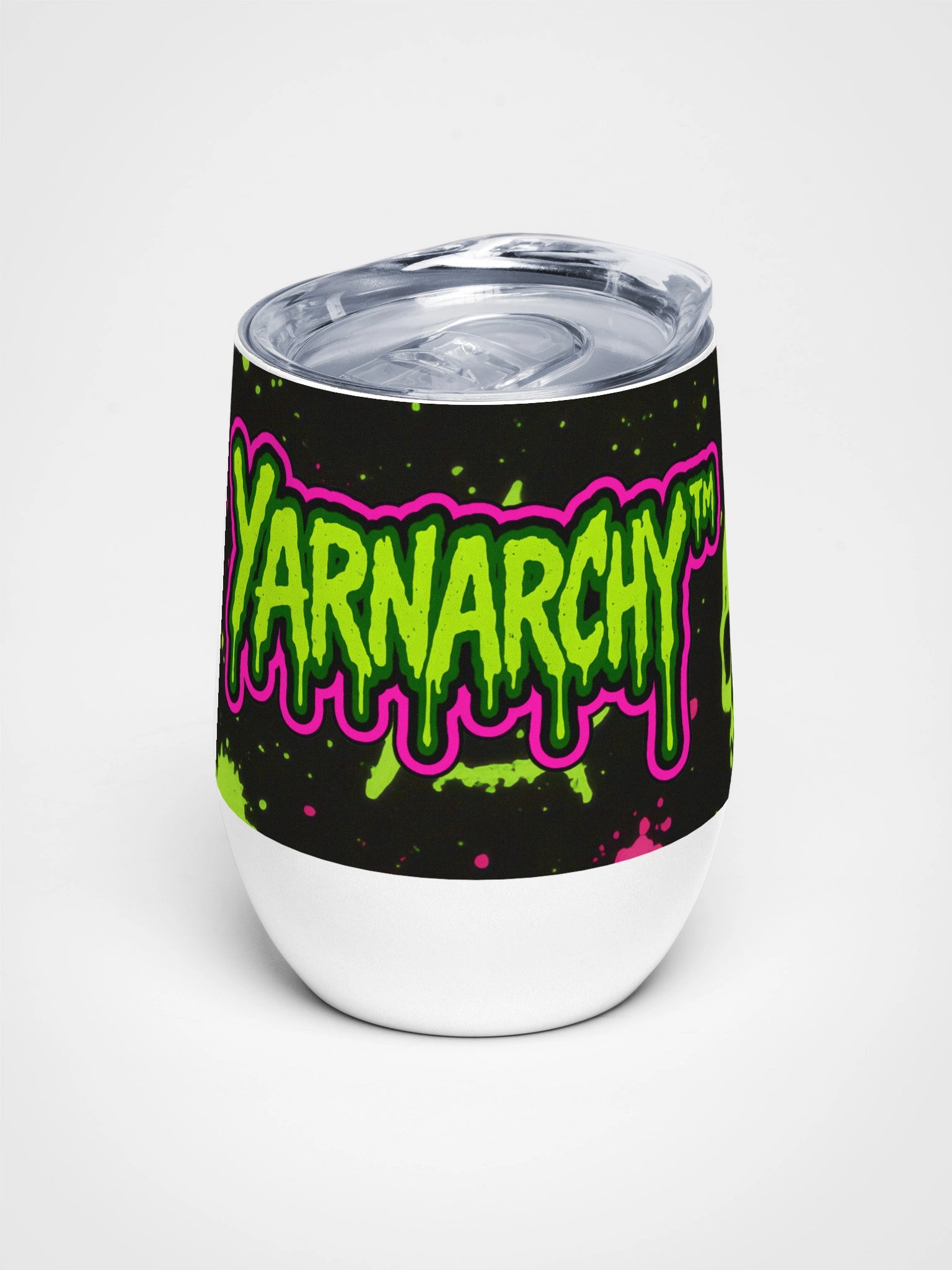 Yarnarchy™ Punk Skull Wine Tumbler – Crochet Chaos Edition product image (3)