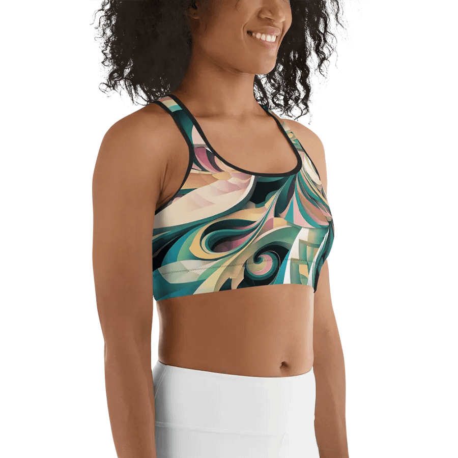 Abstract Lithographic Pattern Design Sports Bra - V6 product image (11)