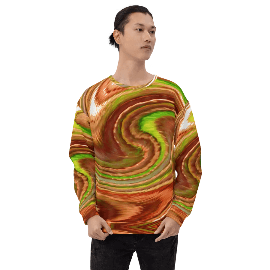 Abstract Swirling Earth Tones Lochan Water Reflections Unisex Sweatshirt product image (7)