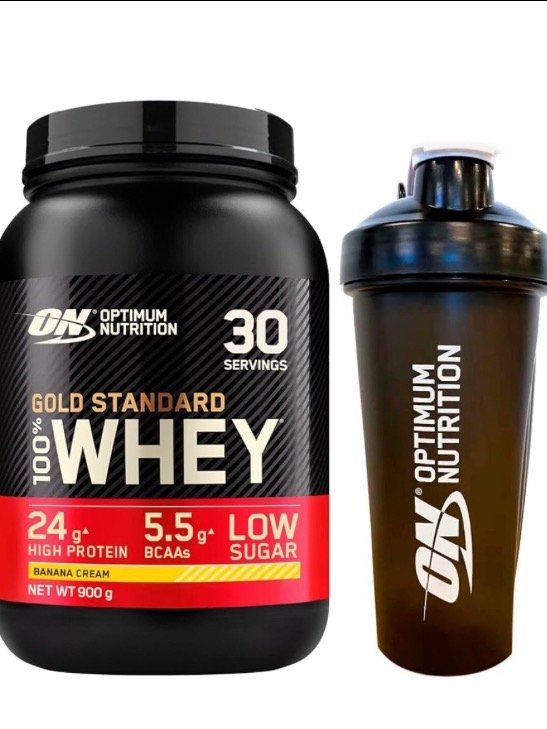 Optimum Nutrition Gold Standard 100% Whey Protein Powder with Amino Acids Banana 900 g 30 Servings + Shaker product image (1)