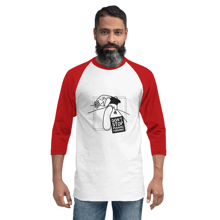 American Style College Raglan Tee - White/Red product image (2)