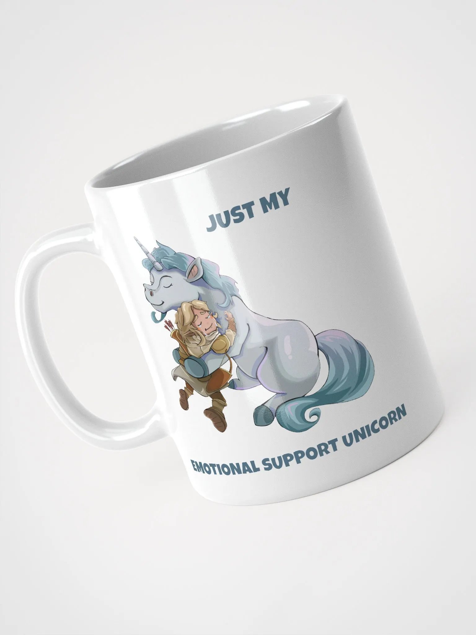 Emotional support Unicorn & Elf white ceramic mug 11oz 15oz 20oz for gamers and horse lovers product image (3)