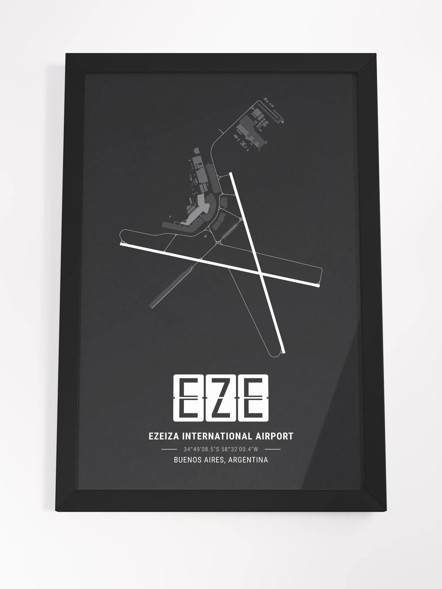 Framed Airport EZE Premium Map On Matt Paper product image (4)