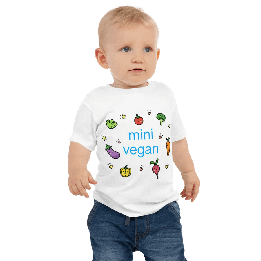 “Mini Vegan” White T-Shirt for Kids product image (2)