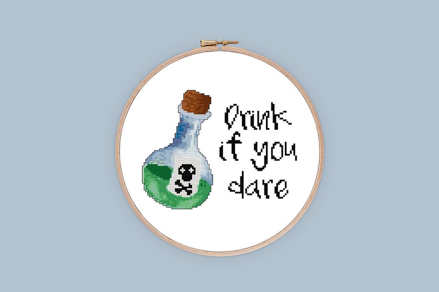 Drink If You Dare - Digital Cross Stitch Pattern product image (3)