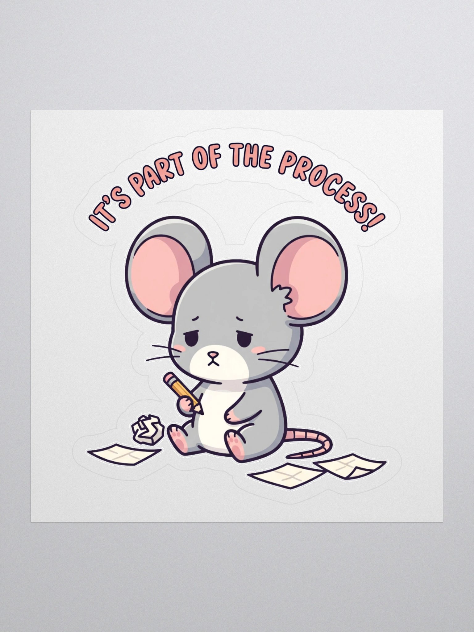 Messy Mouse Doodler Kiss Cut Sticker product image (1)