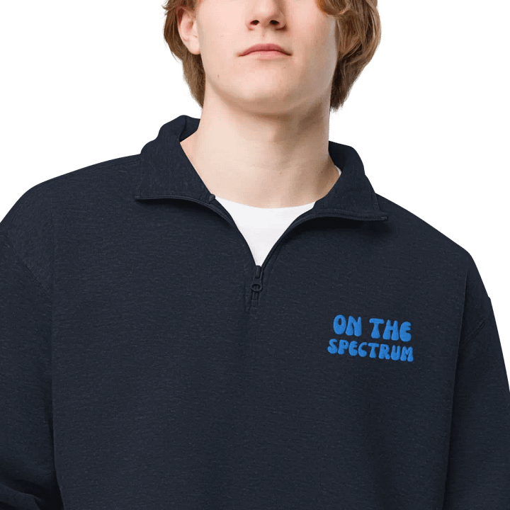 ON THE SPECTRUM (aqua) embroidered quarter zip product image (12)