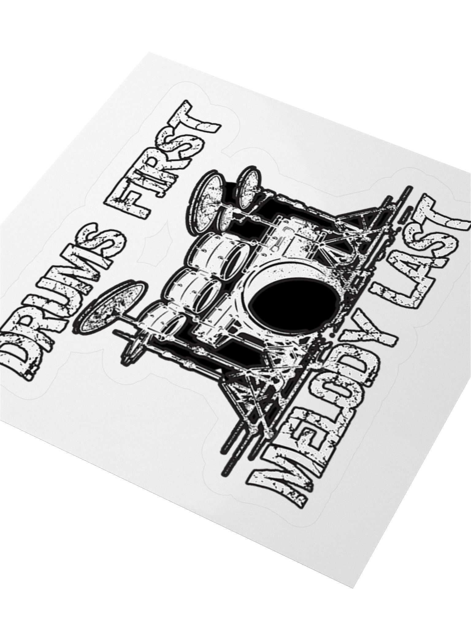Drums First, Melody Last Funny Sticker product image (3)