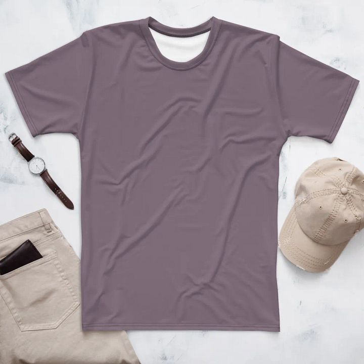 Plain Faded Orchid Grey Soft Summer Men's Crewneck Polyester Heavyweight Premium T-Shirt by Treasure Pie product image (1)