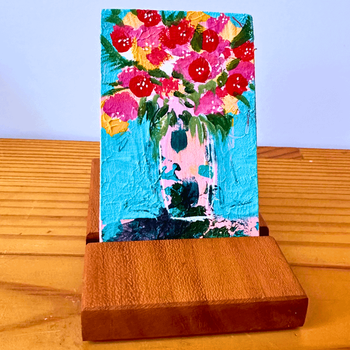 Pocket-Sized Beauty: Petite Bouquet Mini Painting & Display Stand product image (1)