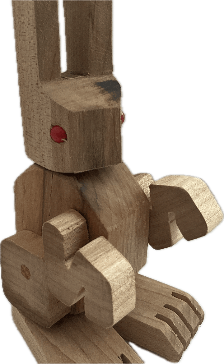 Wooden Bunny Figurines (6” x 2 1/4” x 3 1/4”) product image (1)