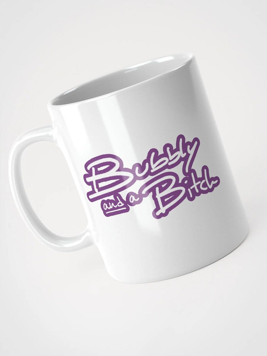 Bubbly and a B*tch (lined design, #763D7D) glossy white mug product image (6)