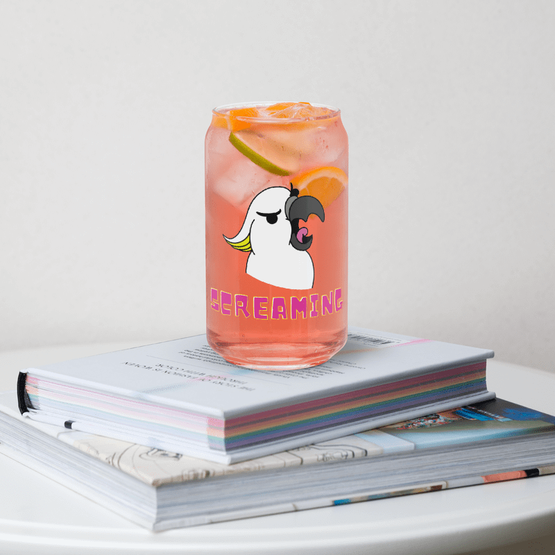 Screaming Cockatoo Can-Shaped Glass product image (9)
