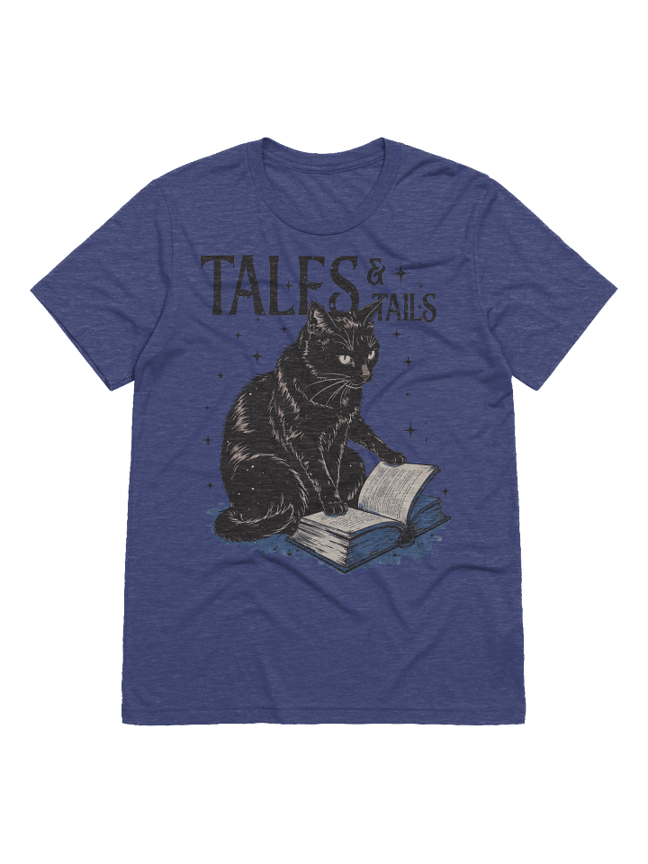 The "Tales & Tails" Book Cat Triblend T-shirt product image (2)