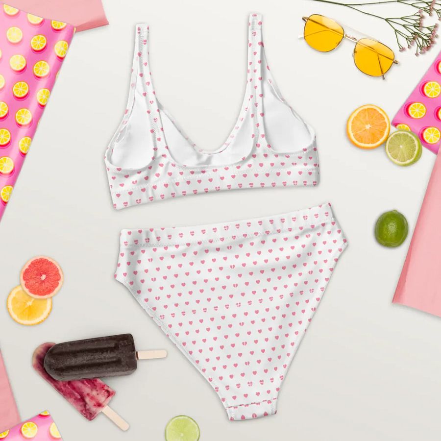 Pastel Heart Seamless Pattern High Waisted Bikini - V12 product image (8)