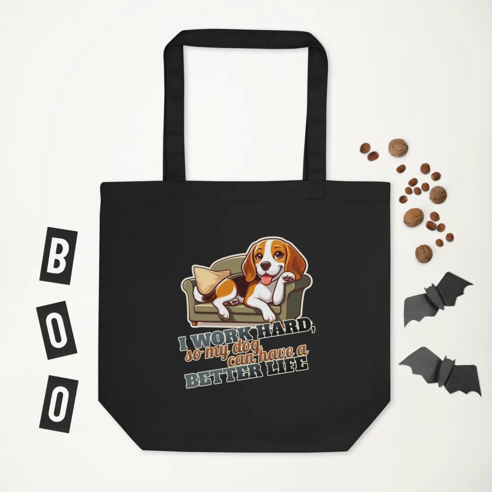 Work Hard - Beagle Sofa Tote Bag product image (6)