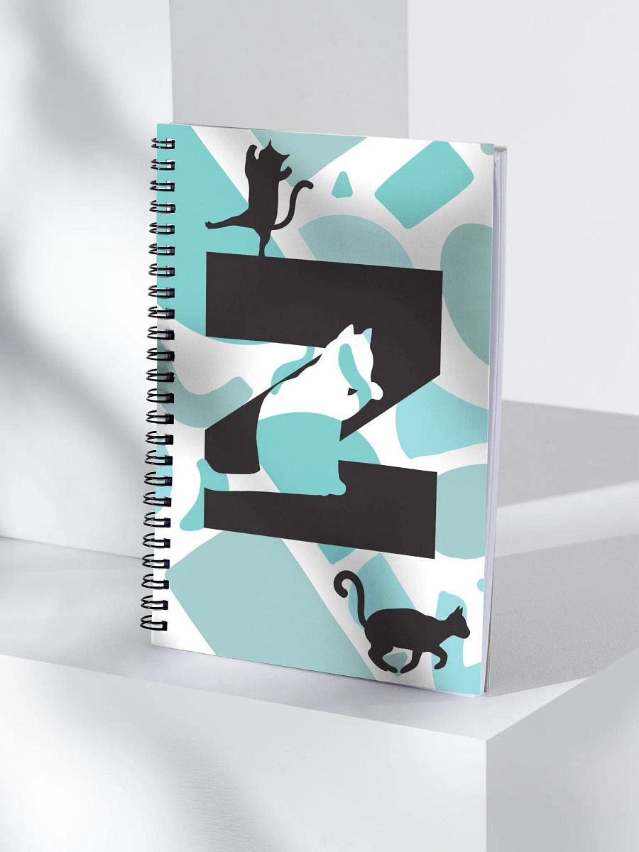 Monogram Letter Z Cat Lover Geometric Blues Notebook product image (4)