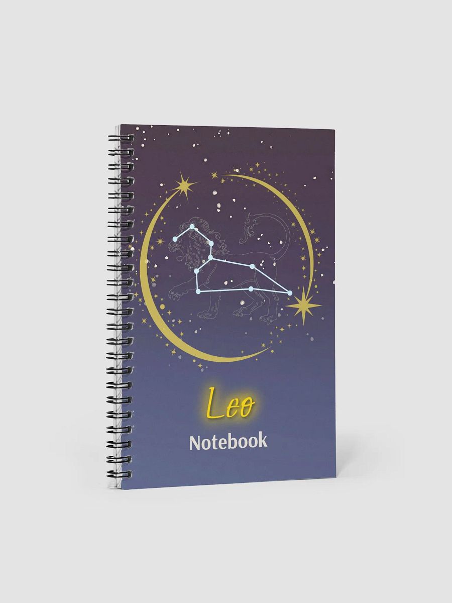 Personalized Leo Zodiac Spiral Dotted Notebook Journal – Starry Constellation Gift for Astrology Lovers, Birthday, Valentine, Christmas, Horoscope, Celestial, Moon, Stars, Stationery, Sketching product image (1)