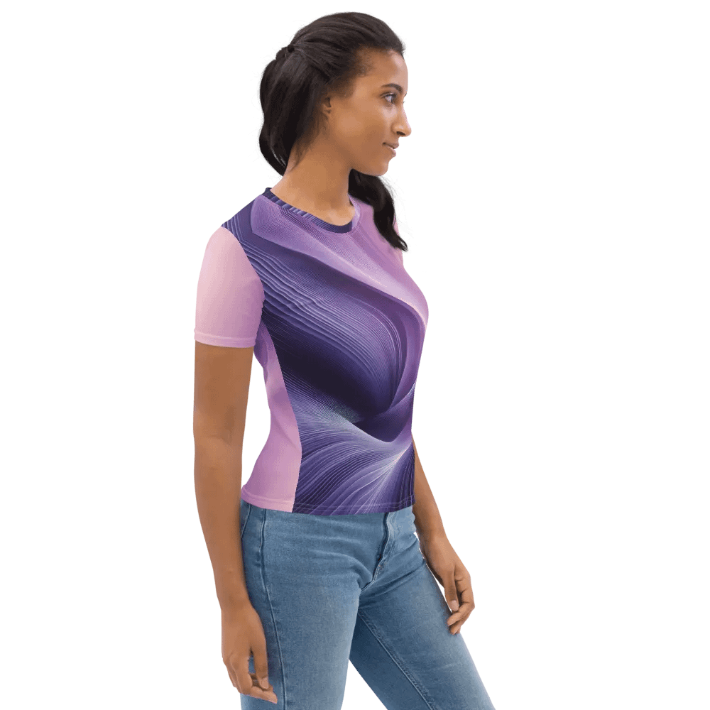 Women's Full-Print-8 Violet Glitch Tee product image (4)