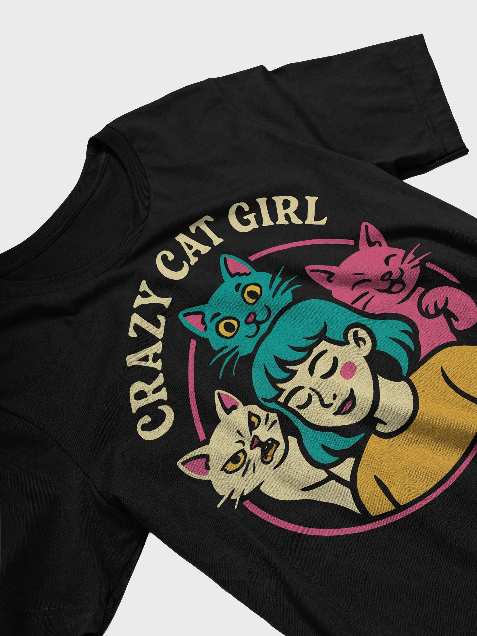 Crazy Cat Girl Vibes Tee product image (3)