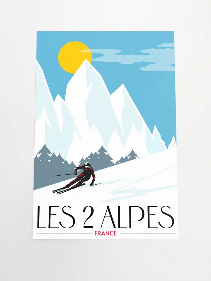 Skiing the Sunlit Slopes - Les 2 Alpes Poster product image (1)