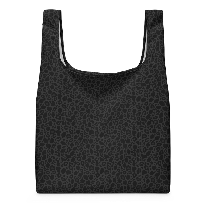 Black Leopard Print All-Over Print Tote Shopping Bag product image (1)