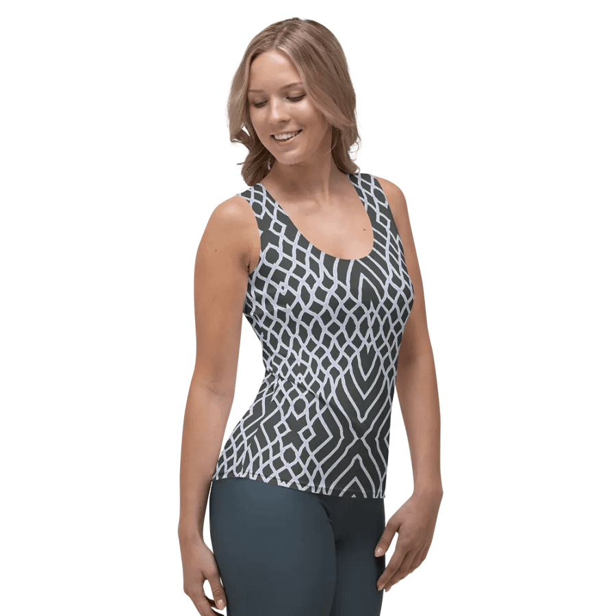 Net White and Gray/All-Over Print Women's Tank Top by Sublicolor product image (4)
