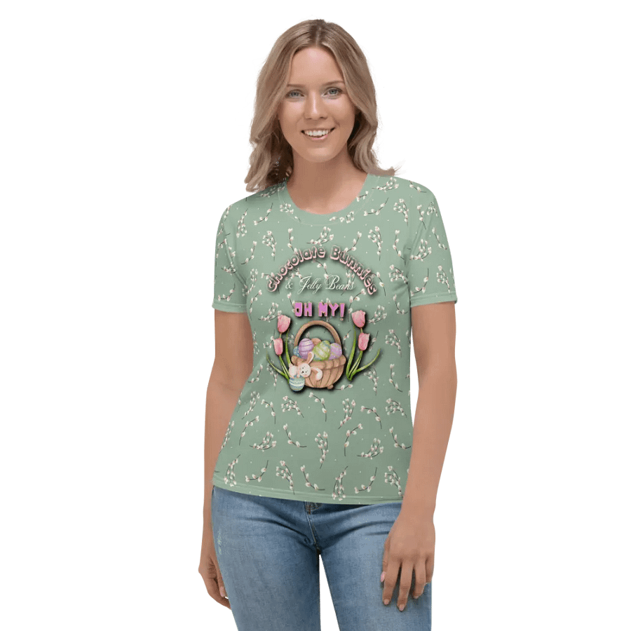 Chocolate Bunnies and Jelly Beans Oh My All Over Print T-shirt product image (2)