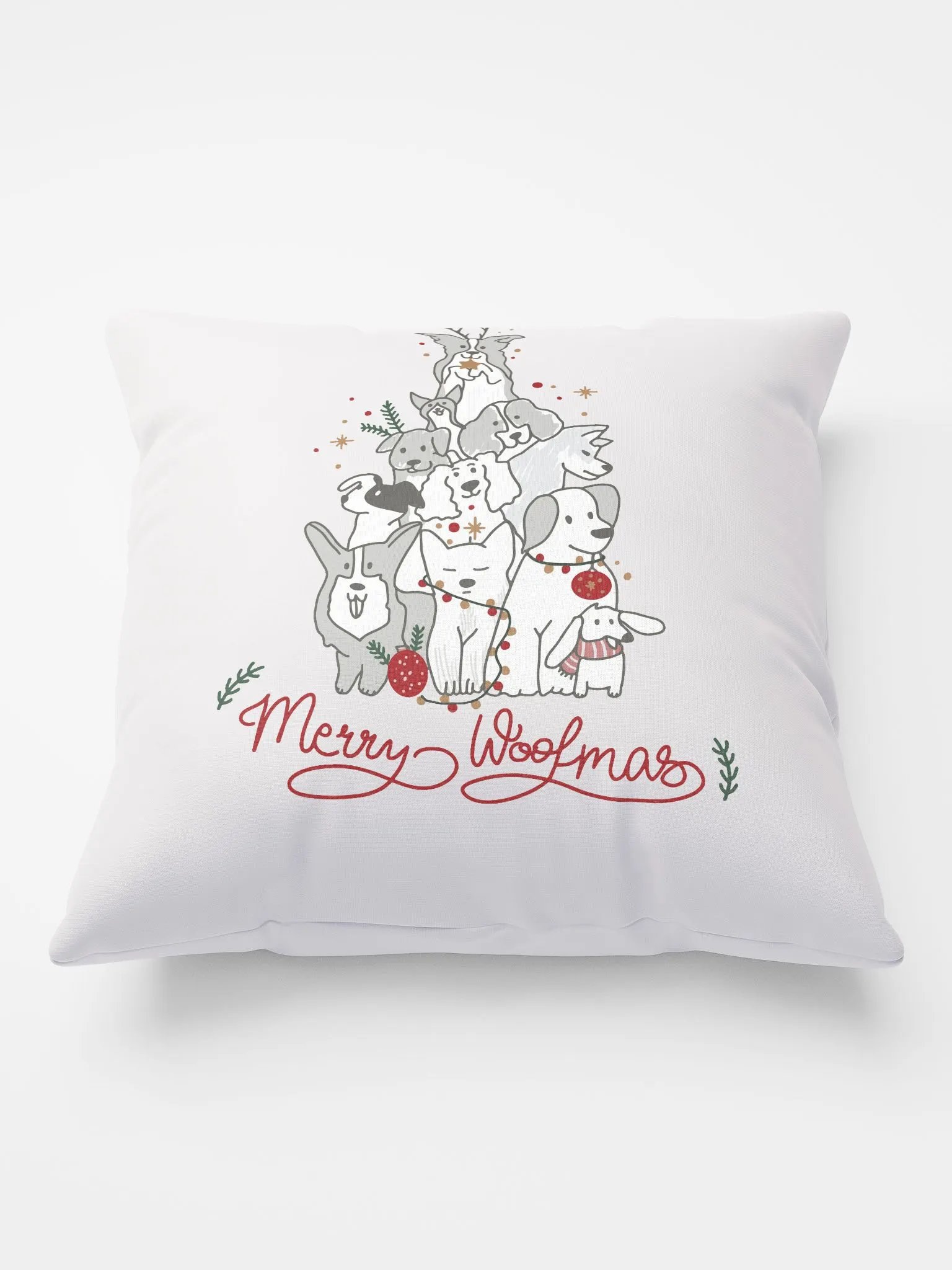Merry Woofmas Print Pillow product image (2)