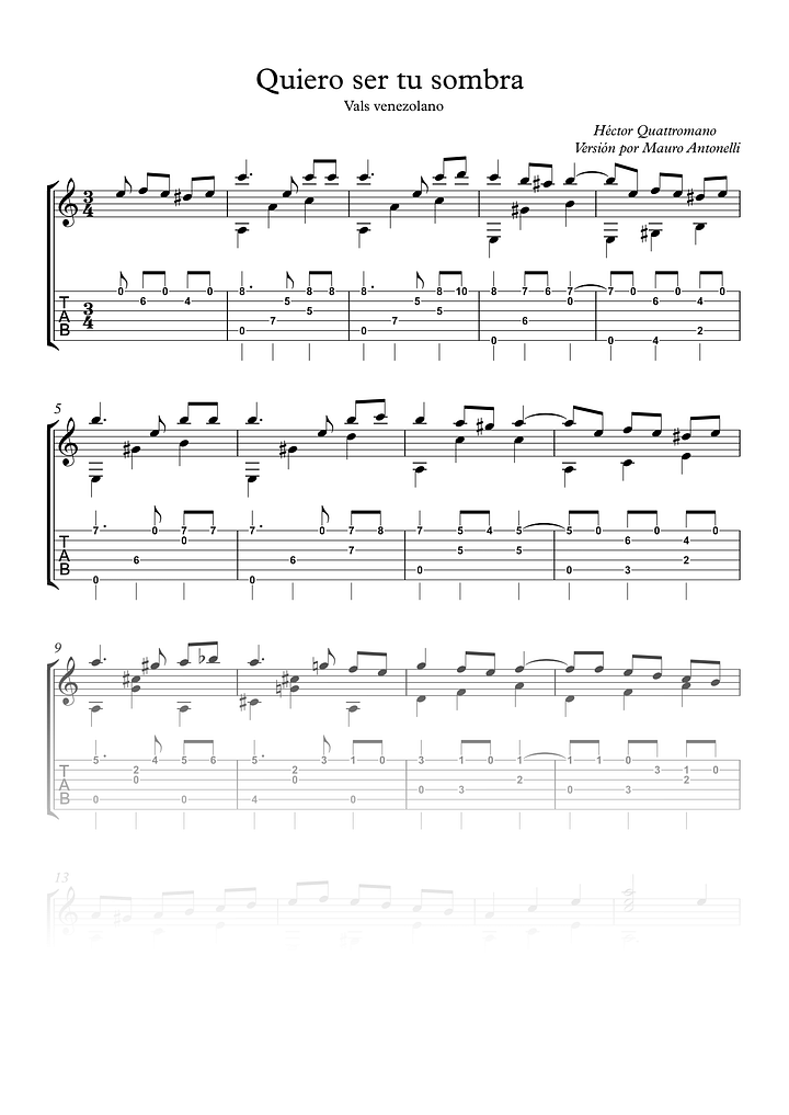 Quiero ser tu sombra - Guitarra solista - Partitura + Tabs product image (1)