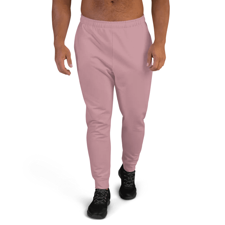 Plain Dusty Pink Soft Summer Recycled Polyester Premium Men's Joggers by Treasure Pie product image (1)