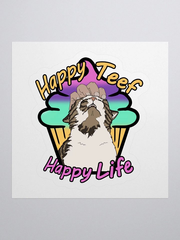 "Happy Teef, Happy Life" Regular Kiss Cut Stickers product image (1)