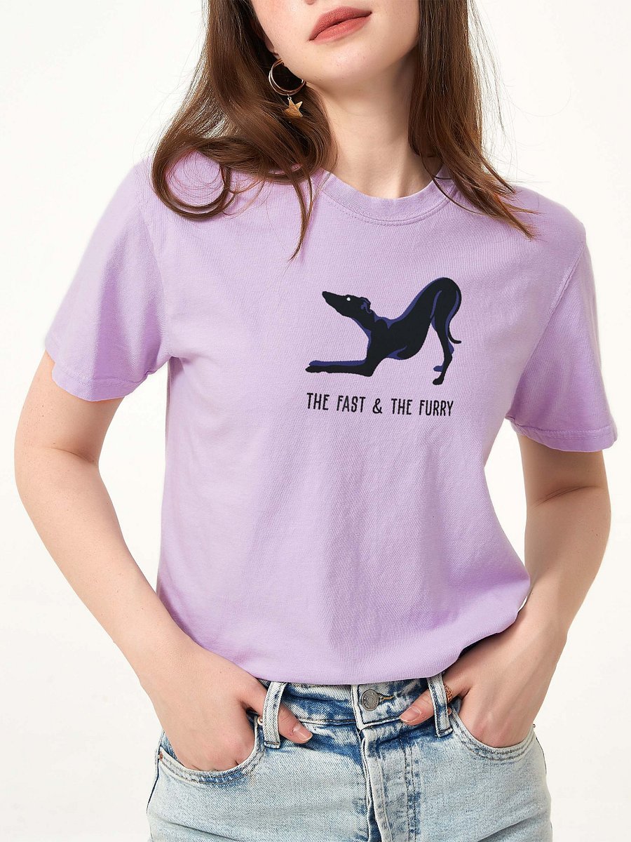 The Fast & The Furry T-Shirt(Embroidered) of an Italian Greyhound(Black) product image (2)