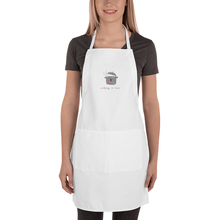 "Cooking is Love" Embroidered Cooking Apron product image (2)