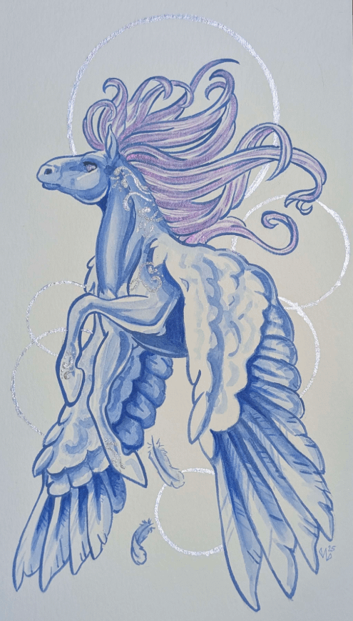 Blue Pegasus with Silver Detail product image (1)