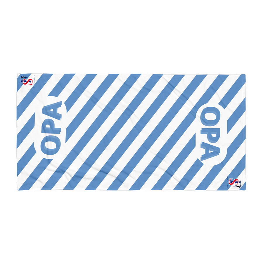 Greek OPA Beach Towel light blue stripes Sublimated Towel product image (1)
