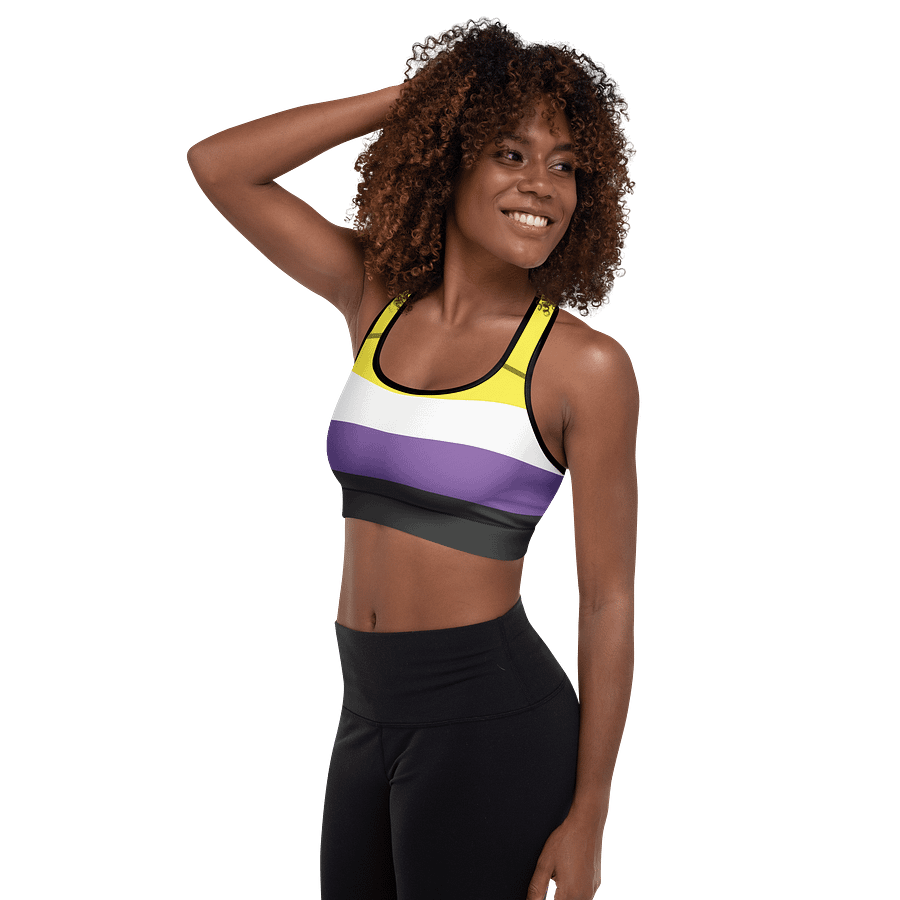 Non-binary Pride Flag Padded Sports Bra product image (5)