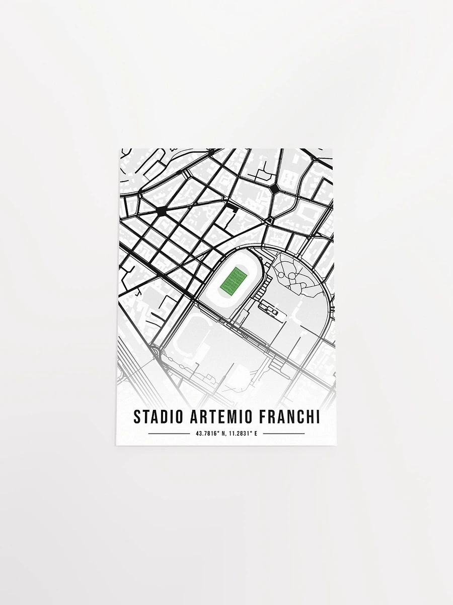 Stadio Artemio Franchi Map Design Poster - WHITE product image (4)