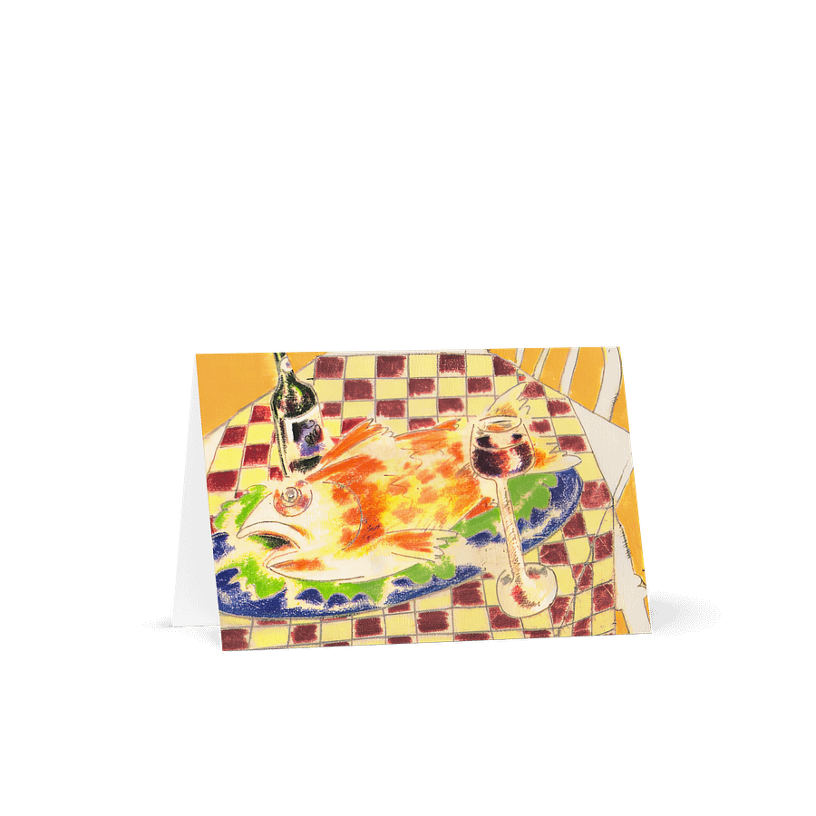 Feast with Checkered Cloth Greeting Card product image (2)