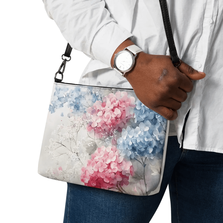 Dreamy Hydrangea All-Over Print Crossbody Bag product image (11)