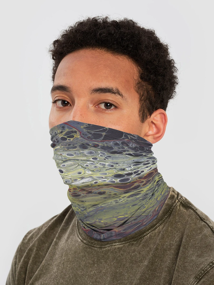 Amphibian 02 - Abstract Acrylic Pour Print, Neck Gaiter product image (2)