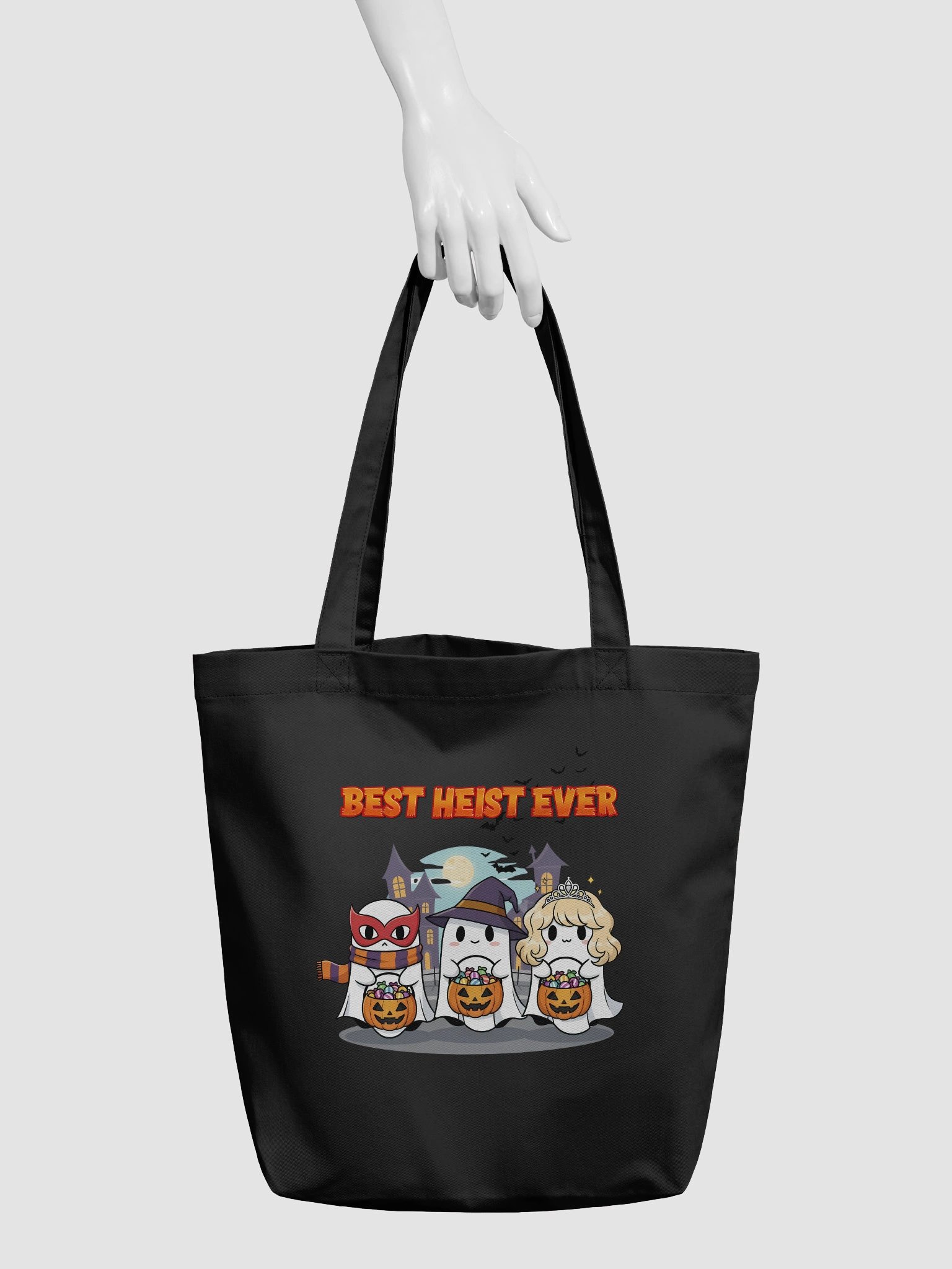 Best Heist Ever Halloween Tote Bag – Cute Funny Ghost Trick-or-Treat Canvas Bag, Spooky Season Candy Shopper product image (3)