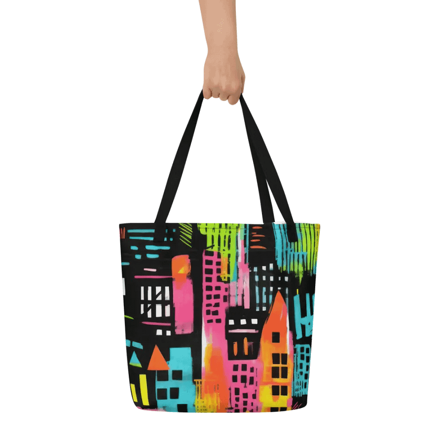Vibrant Urban Geometry All-Over Tote Bag product image (4)