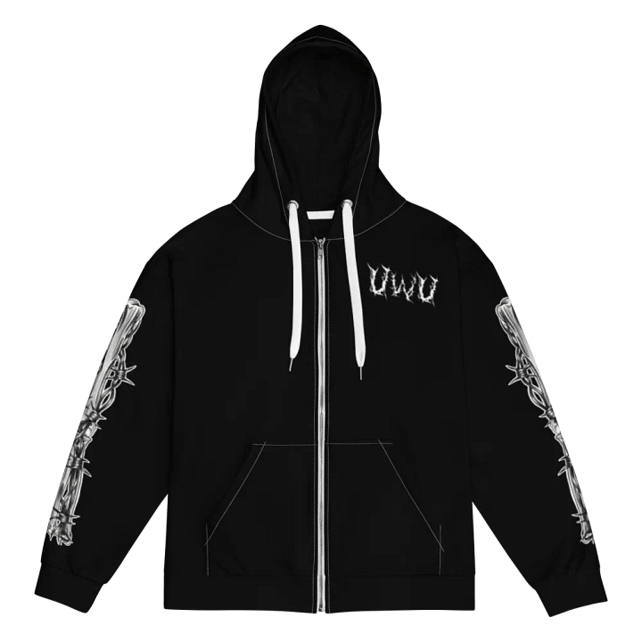 Metal Skull n' Bones Zip-Up Hoodie product image (1)