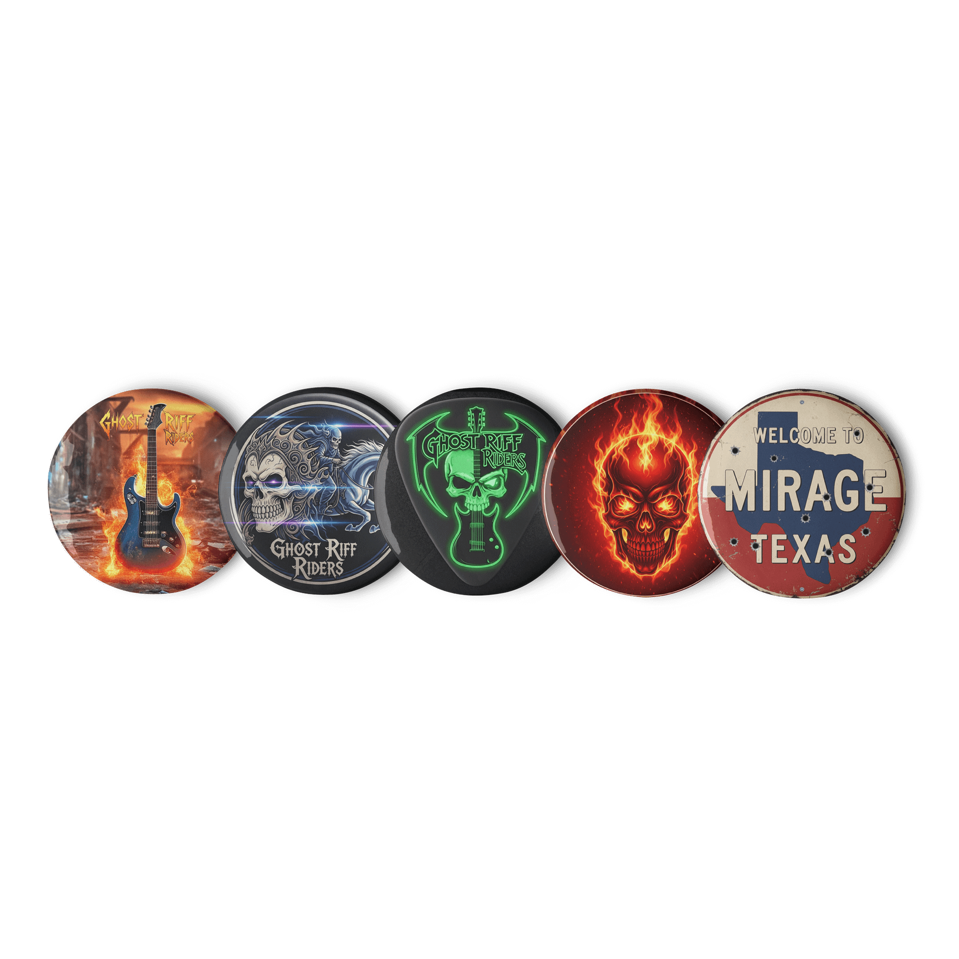 Collectable Ghost Riff Rider Design Buttons product image (1)