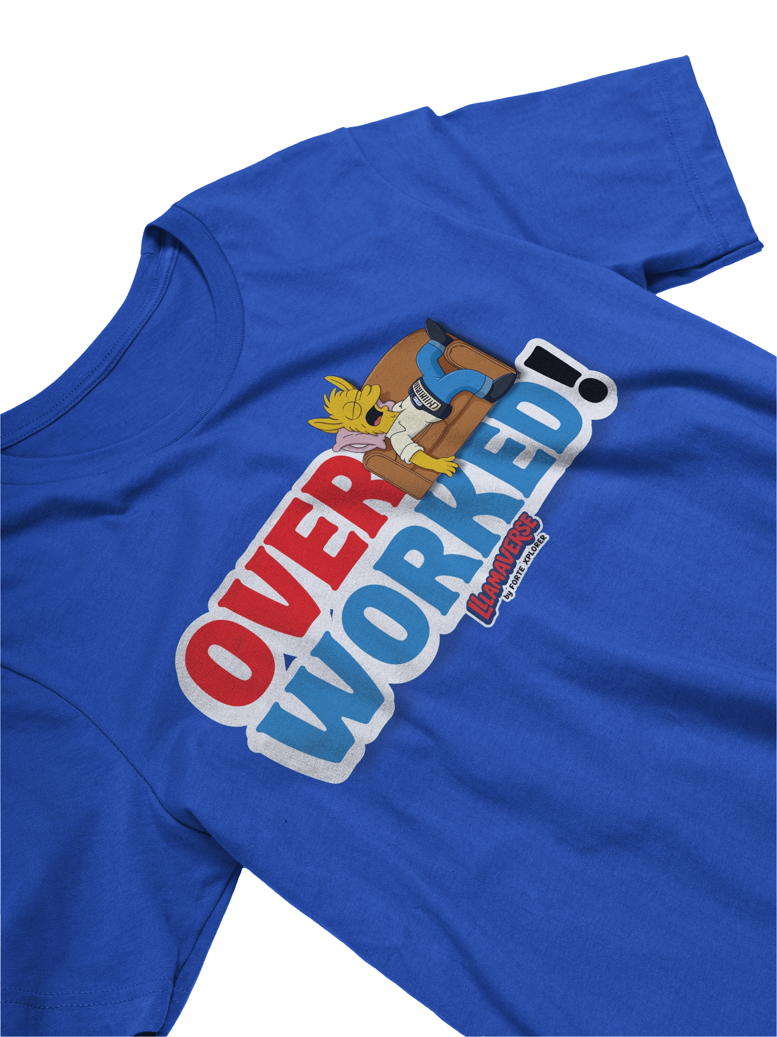 Over Worked in LLAMAVERSE Tee product image (3)