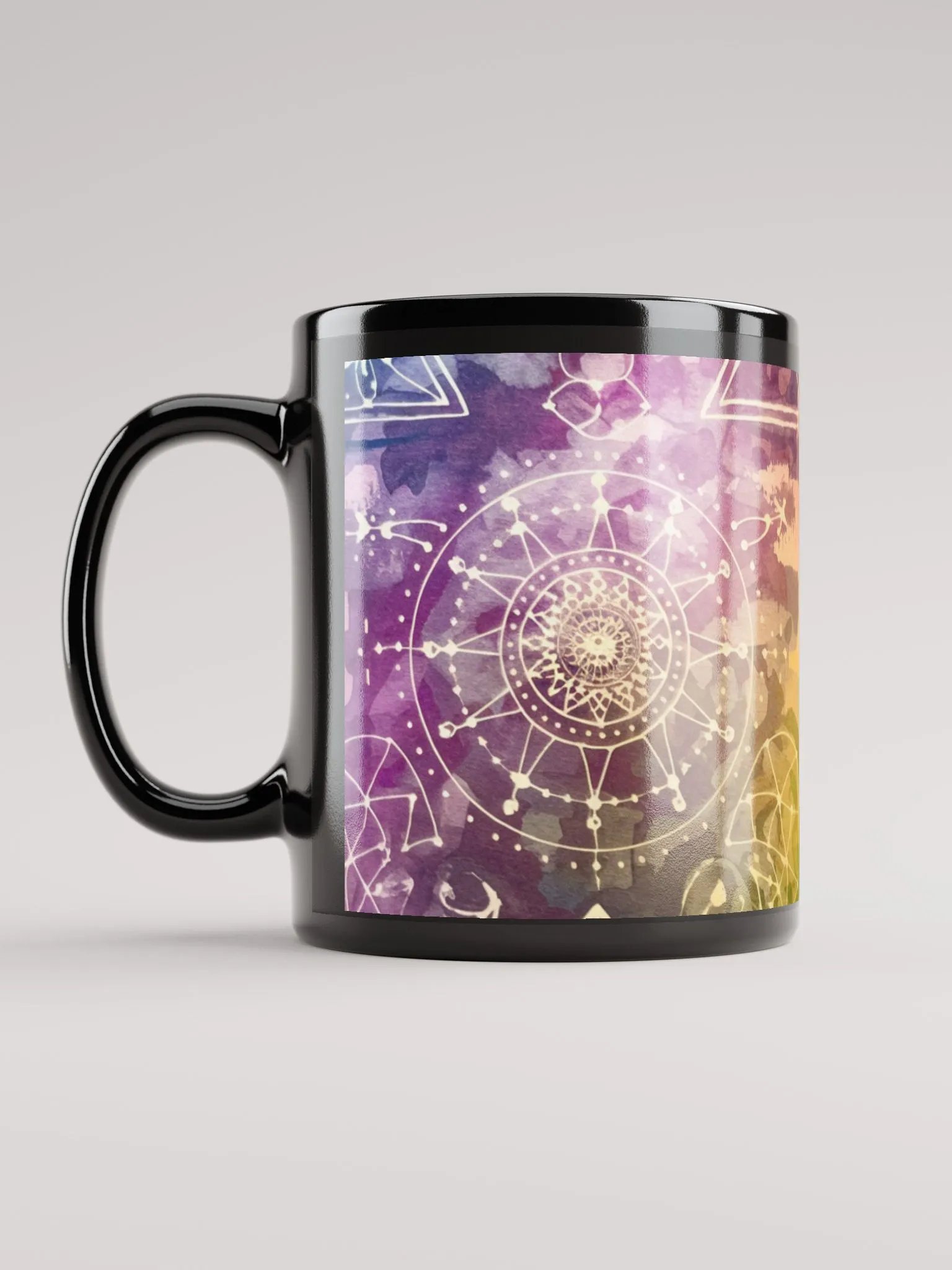 Sacred Geometry, Glossy Black Mug product image (7)