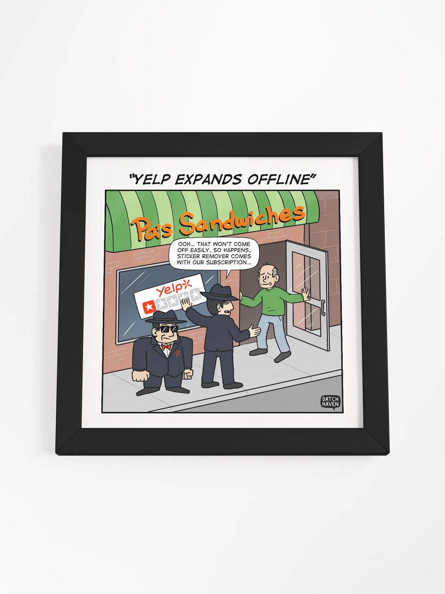"Yelp expands offline" framed poster (10″×10″) product image (4)